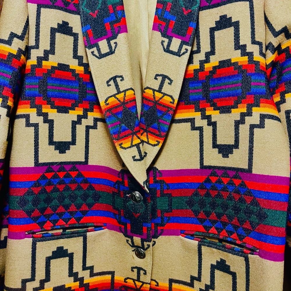 Pendleton Beige And Multicolor Patterned Blazer - image 8